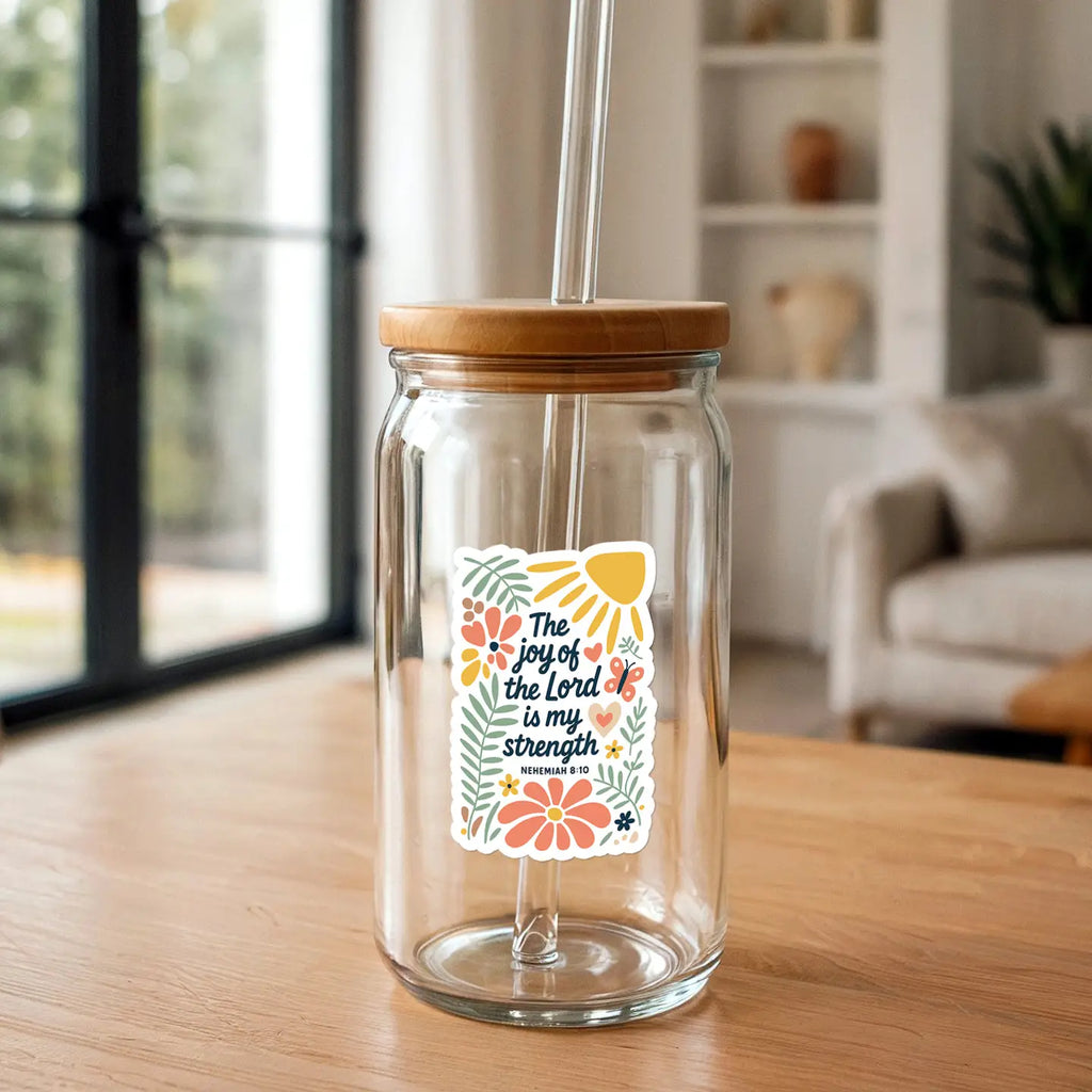 The Joy of the Lord Is My Strength - Floral Christian Sticker