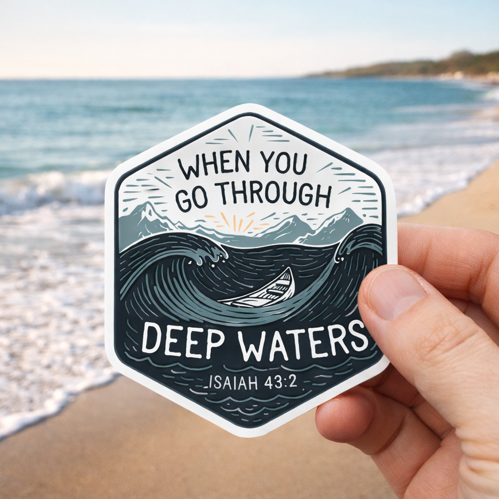 When You Go Through Deep Waters - Sticker